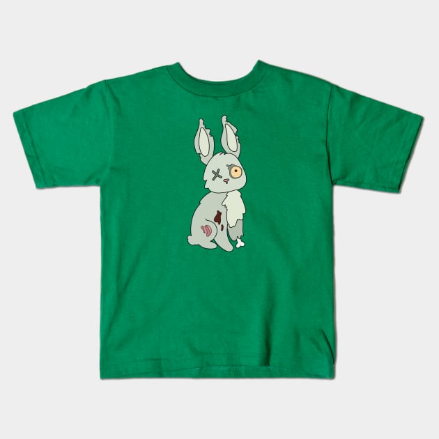 Zombie Rabbit Cartoon // Funny Halloween Zombie Kids T-Shirt by SLAG_Creative